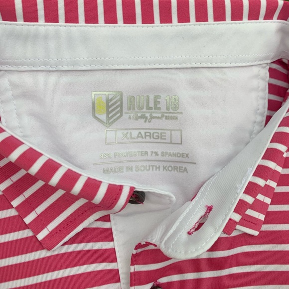 🏌️Pink & White Striped Golf Polo - Picture 2 of 4